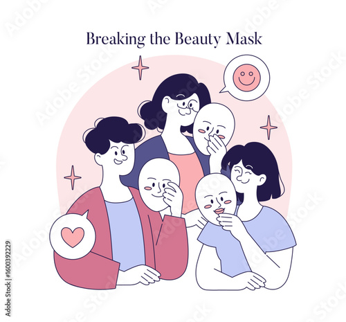 Beauty Psychology. Flat Vector Illustration