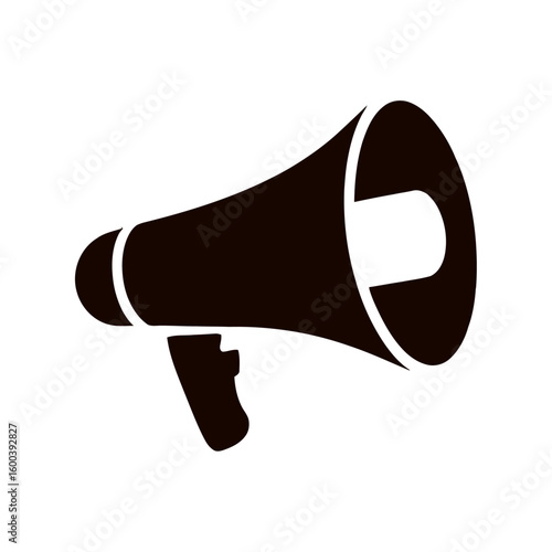 Megaphone Speaker Silhouette Icon - Vector Illustration