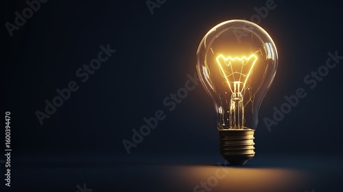 Darkened Backdrop Illuminated by Abstract Filament Bulb, Signifying Innovation and a Subtle Radiance for Ambient Lighting