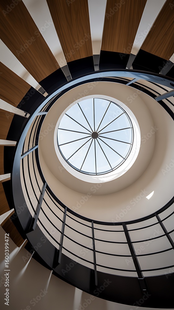 Obraz premium spiral staircase in the center of the city