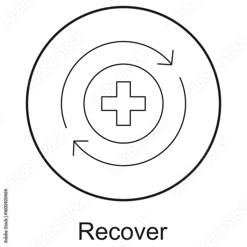 Recover icon, Recover Stronger Your Path to Healing, Bounce Back to Health with Confidence, vector