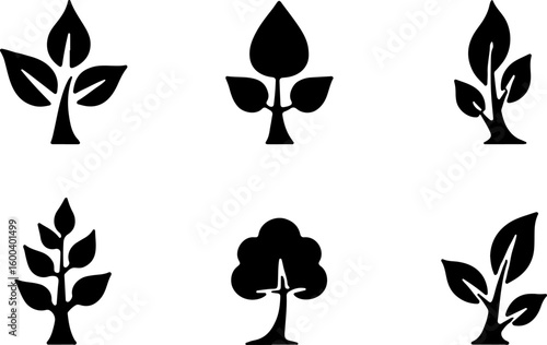 trees, nature, forest, silhouette bundle