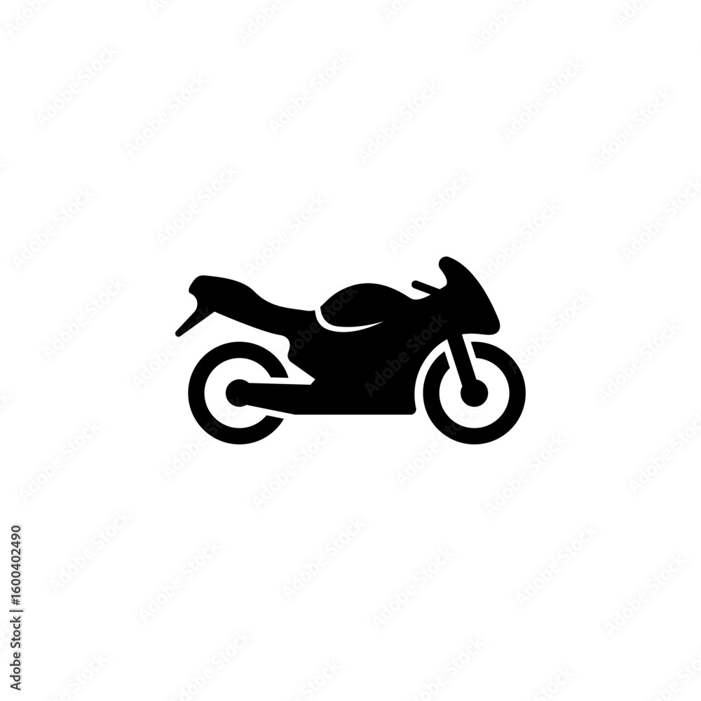 Obraz premium Simple black motorcycle icon. Minimalist design for transport and vehicle concepts