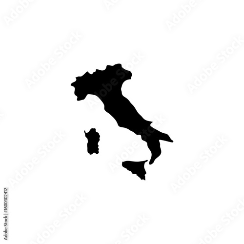 Simple vector icon of Italy geographical, including Sicily and Sardinia islands