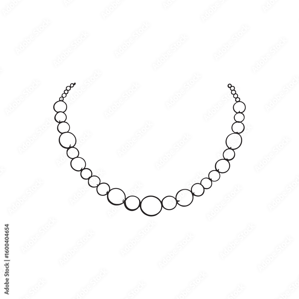 Obraz premium Pearl Necklace line art timeless classic jewelry outline