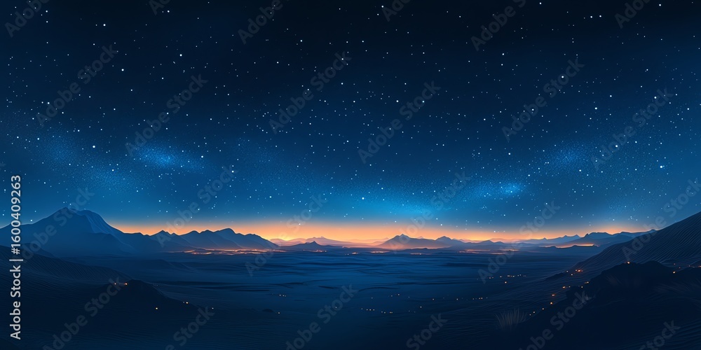 Fototapeta premium Starry Night Desert Landscape