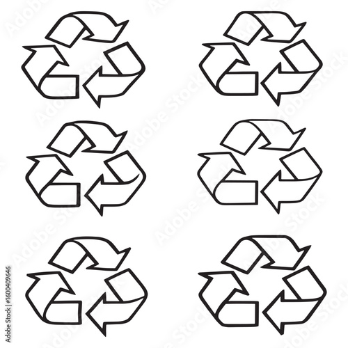 Recycle Symbol Line Art Bold Clear Recognizable Shape