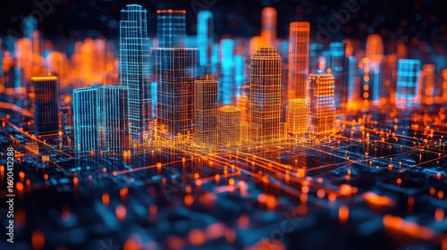 Wallpaper Mural AI-powered population simulation visualizing demographics, predictive migration, urban planning models, and economic trend forecasting with dynamic data views Torontodigital.ca