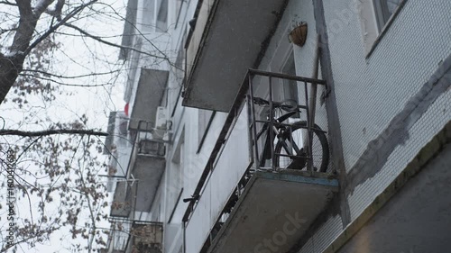 Wallpaper Mural Forgotten Bicycle on a Balcony of Eternal Winter Torontodigital.ca