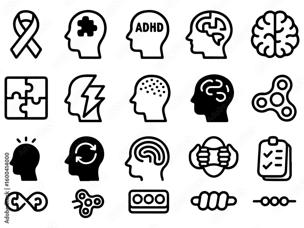 Fototapeta premium human head icons set