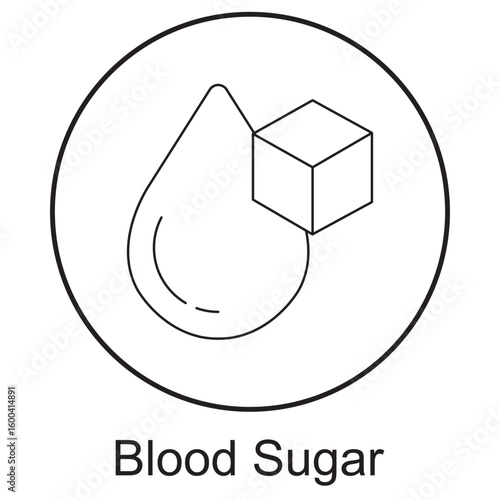 Blood Sugar icon, Managing Blood Sugar for a Healthier Life, Stay Balanced Track and Control Your Glucose Levels, vector