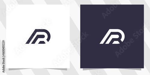 letter pr rp logo design vector