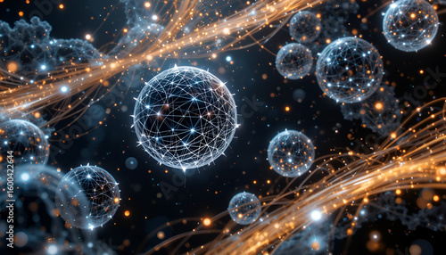 abstract fractal background with bubbles