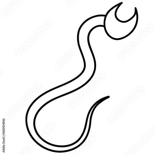 Devil tail line art vector illustration