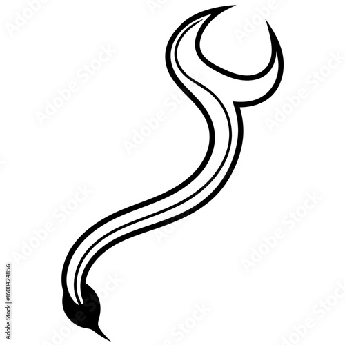 Devil tail line art vector illustration