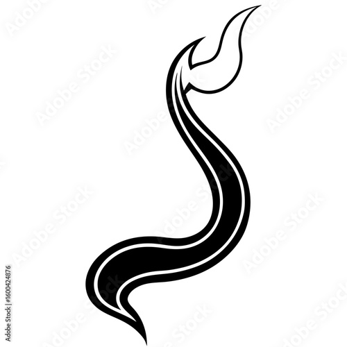 Devil tail line art vector illustration
