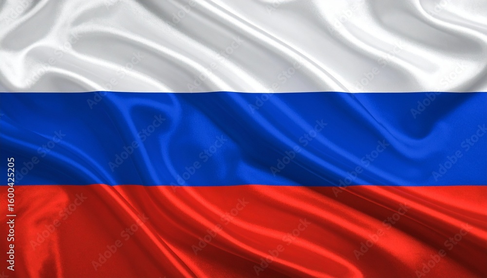 Fototapeta premium Russian flag with horizontal white, blue, and red stripes