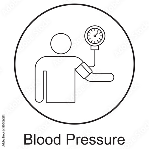 Blood Pressure icon, Monitor Your Blood Pressure: A Key to Heart Health, Stay in Control Understanding and Managing Blood Pressure, vector