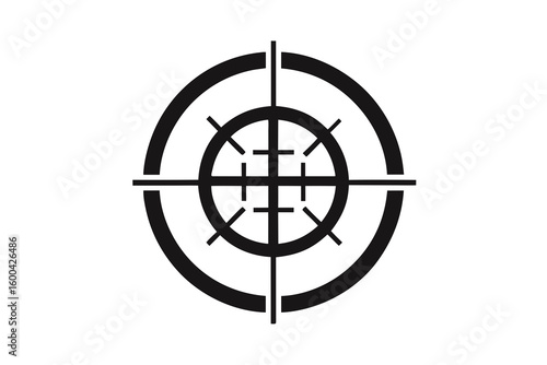 Precision aiming with this dynamic target graphic, perfect for demonstrating focus and accuracy in business, sports, or strategic planning concepts, originally designed as scalable vector