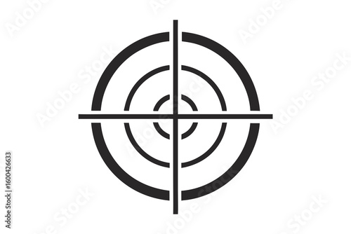 Precision target symbol with crosshairs for focus and accuracy, perfect for branding, marketing and concept illustrations, originally designed as scalable vector graphic