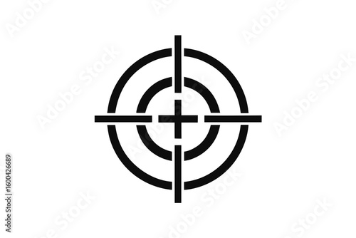 Precise target icon for accuracy and focus, ideal for marketing, strategy, and goal-setting visuals, originally a scalable vector graphic for flexible designs
