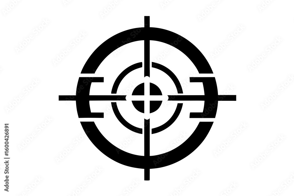 Precision aiming reticle graphic symbolizing focus, accuracy, and target achievement for strategic business goals and sharp decision-making in modern corporate environments Precision aiming reticle graphic symbolizing focus, accuracy, and target achievement for strategic business goals and sharp decision-making in modern corporate environments