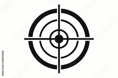 Precision aiming reticle symbol for strategic focus and goal achievement, representing accuracy, targeting, and decisive action in business and life.