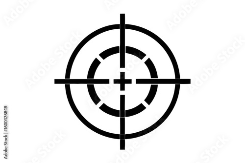 Precise crosshairs graphic symbolizing focus, targeting, and strategic planning for business success and goal achievement in a modern, clean design aesthetic
