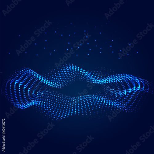 Technology background with glowing particles. Big data. Digital background. Vector illustration	