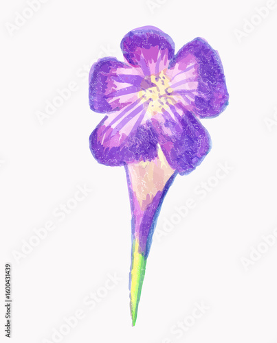Decorative Purple Watercolor Flower Hand-Drawn Greeting Birthday Wedding Cards