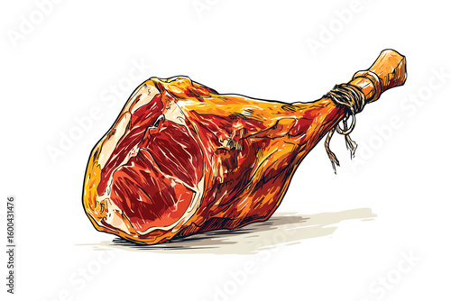 Jamon iberico leg isolated