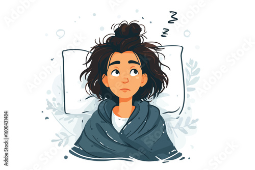 Person suffering from Insomnia isolated