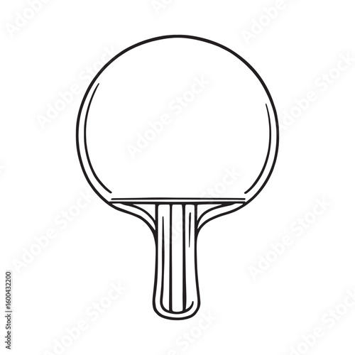 Table tennis paddle line art outline vector image