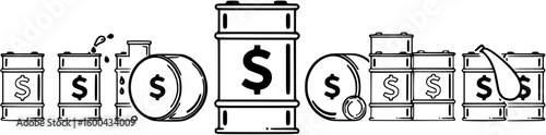 Barrel of oil with dollar symbol - vector
