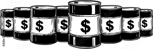 Barrel of oil with dollar symbol - vector
