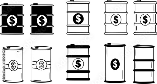 Barrel of oil with dollar symbol - vector
