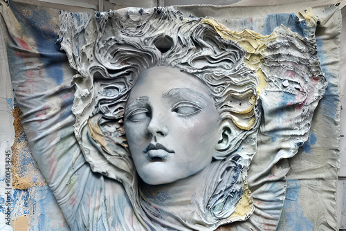 Mythological Archetypes depicted in stained and painted plaster artwork inspired ai artwork.