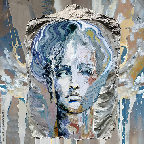 Mythological Archetypes depicted in stained and painted plaster artwork inspired ai artwork.