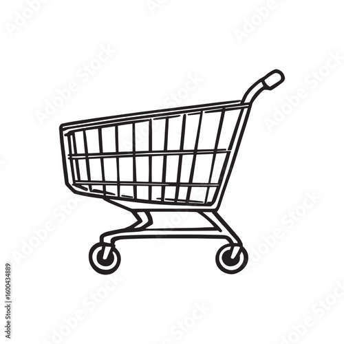 Trolley line art illustration perfect for street decor