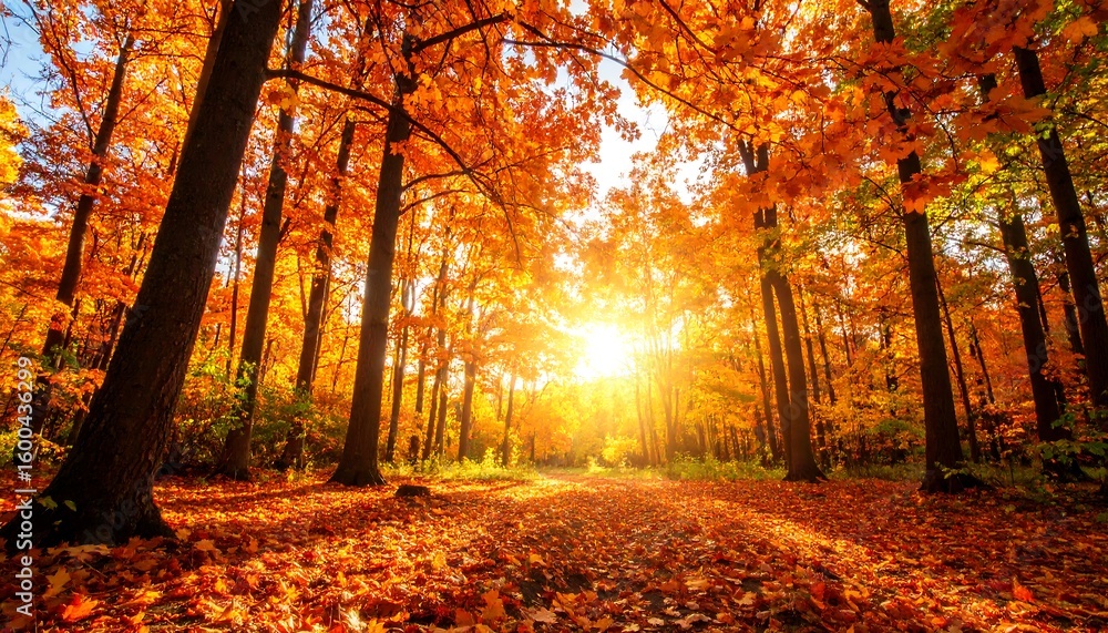 Fototapeta premium Autumn forest pathway