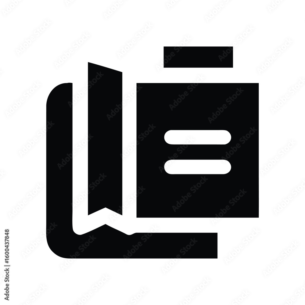 Open book icon with bookmark graphic element Open book icon with bookmark graphic element