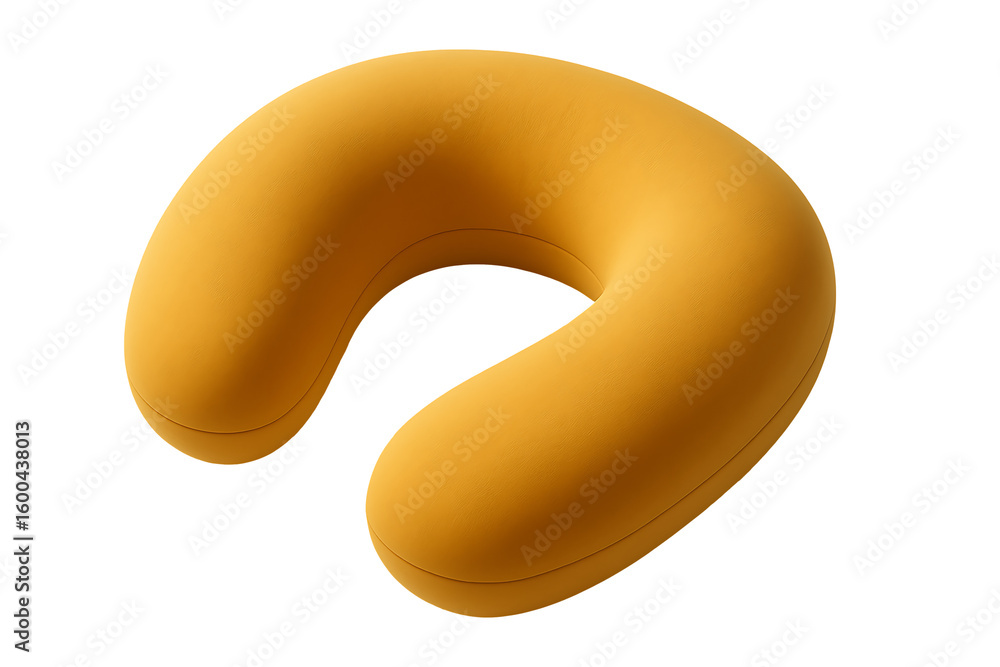 Naklejka premium Yellow neck pillow isolated on transparent background
