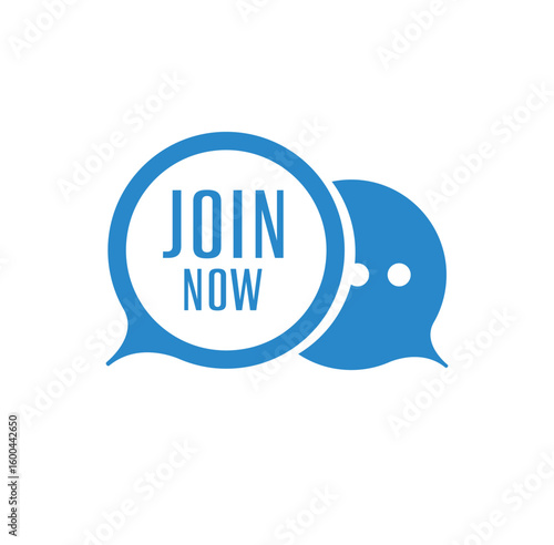 join now sign on white background	