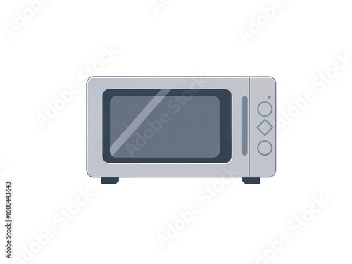 Gray and black microwave oven vector illustration, great for modern kitchen and home appliance design themes. Generative AI