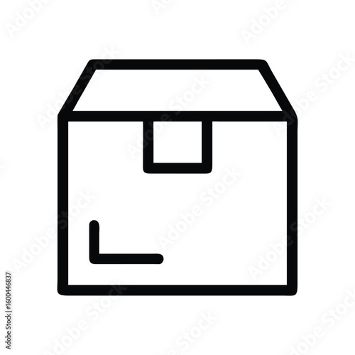 Simple and minimalist box outline delivery icon illustration.