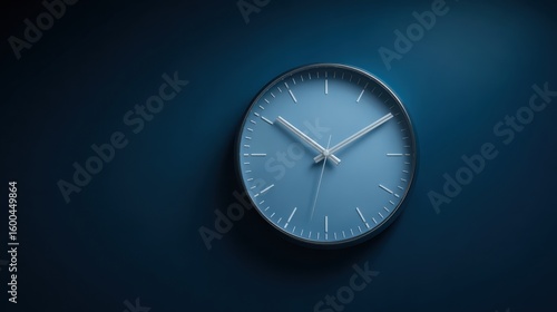 Wallpaper Mural A blue clock with white hands showing the time of 11:30 Torontodigital.ca