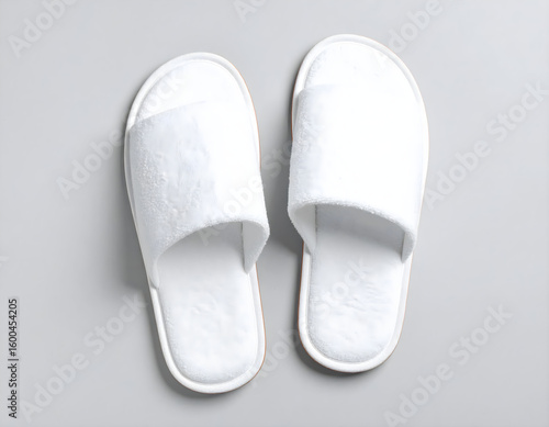 White Hotel Slipper Mockup – Soft Spa Guest Footwear