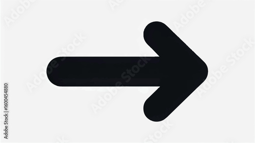 Simple black arrow icon on a clean white background perfect for user interfaces and directional cues