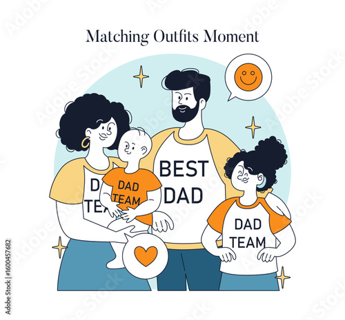 Family in Matching Outfits Celebrating Together