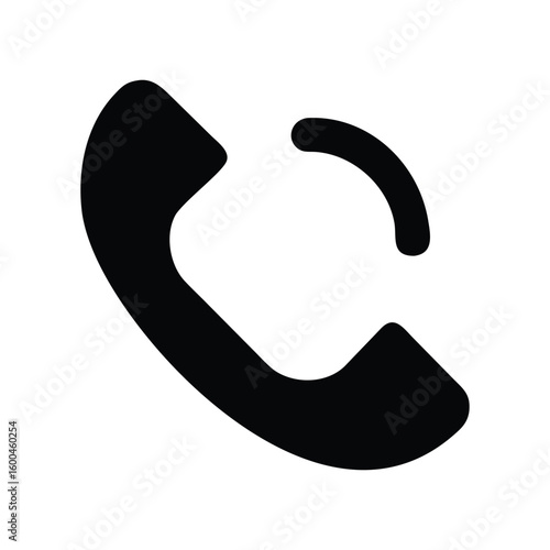 Phone icon in black, representing communication
